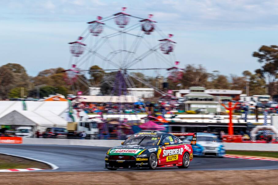 Tickford Racing's Chaz Mostert took the first pole position in his Mustang, finishing second. Tickford Racing's Chaz Mostert took the first pole position in his Mustang, finishing second.